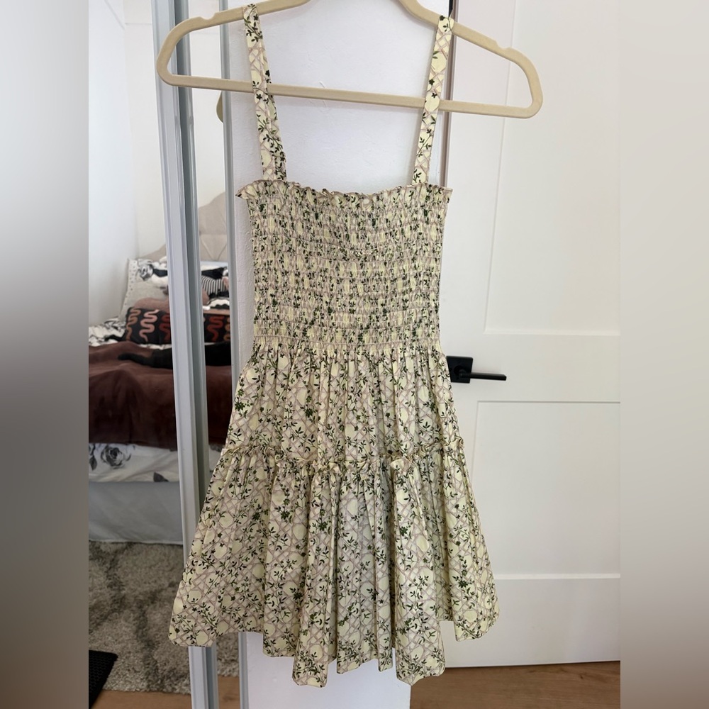 Hill House Seraphina Nap Dress in Yellow Basketweave